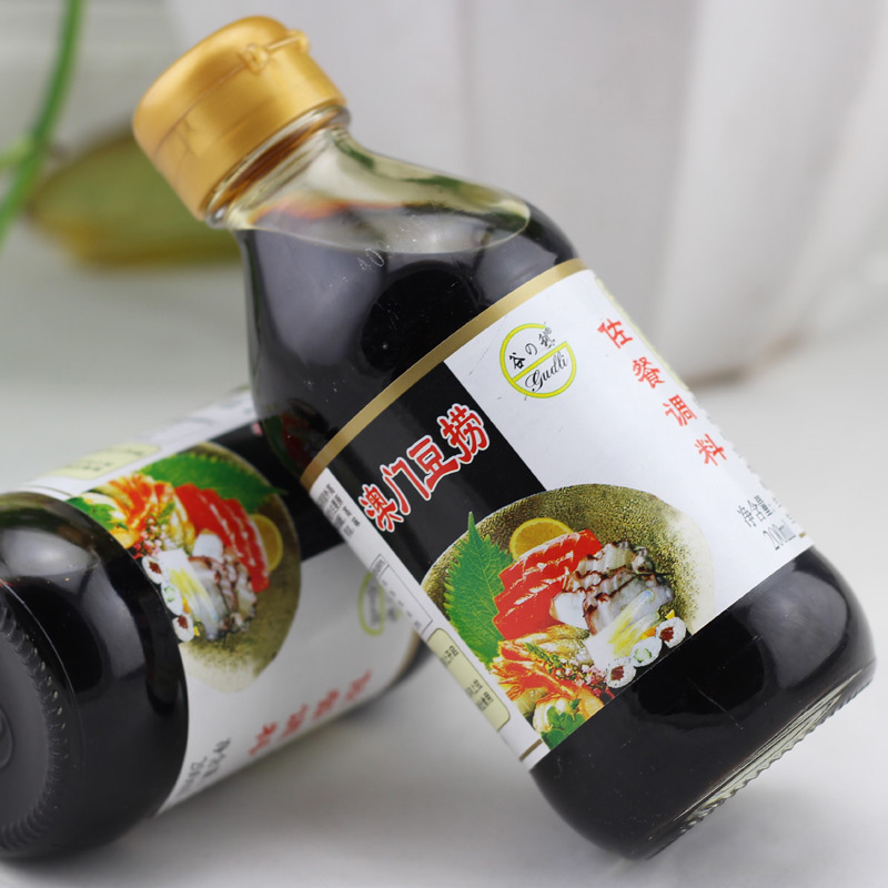 刺身寿司必备谷利澳门豆捞酱油200ml支持混批12瓶一箱