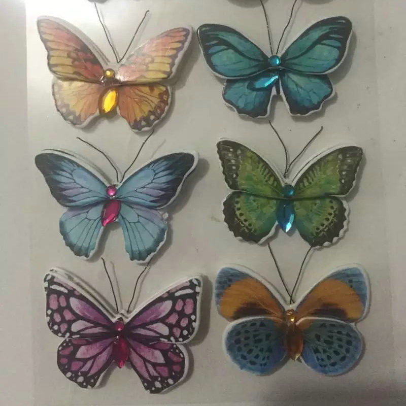 手工蝴蝶立体壁贴pvc蝴蝶墙贴 可移除不干胶贴纸墙贴 不干胶标签