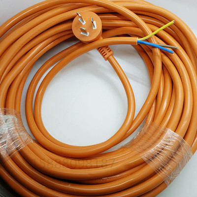 批发橙色国标三插电源线国标三角插头线空调三脚插头电源线