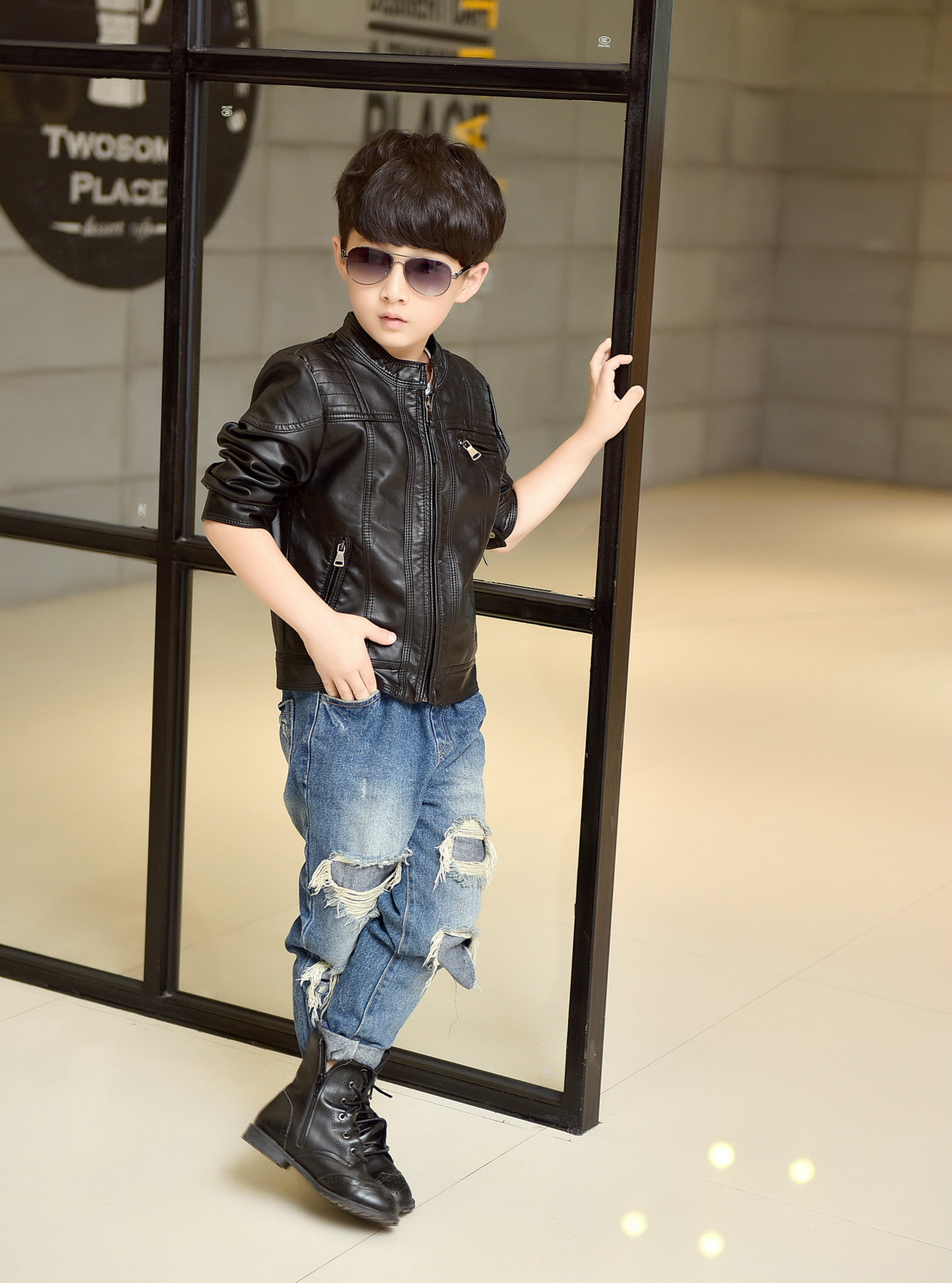 童装皮衣2016春季男童外套韩版儿童皮夹克中大童pu皮春秋装潮