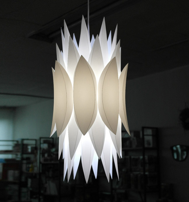 欧式后现代环保led几何图案吊灯立体雕花