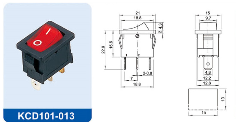 销售kcd2 船型开关 圆形猫眼 12v led灯 猫眼开关 红绿蓝 黄色