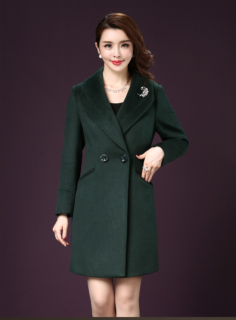 高端中老年女装妈妈装秋装毛呢外套气质中年女式冬装羊毛呢子上衣