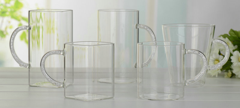 创意晶钻玻璃杯套装礼品 通用简约透明水杯礼品百货 带钻玻璃水杯