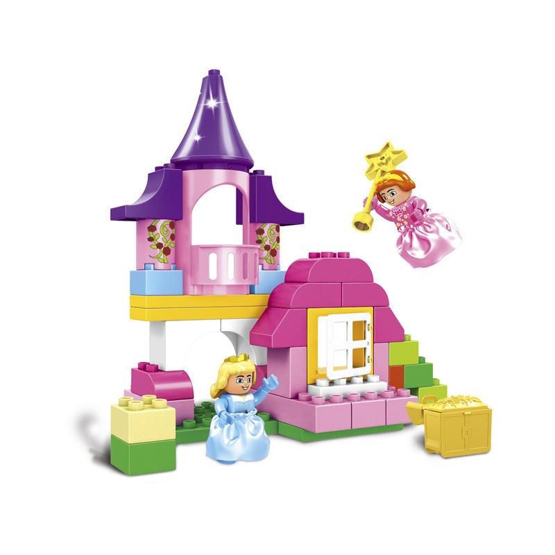 大颗粒积木玩具 188-218梦幻公主 50粒塑料桶装积木 儿童玩具批发