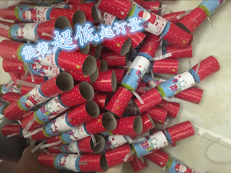 厂家定制6pc14英寸大尺寸圣诞糖果拉炮 天地盖包装上档散装起订低