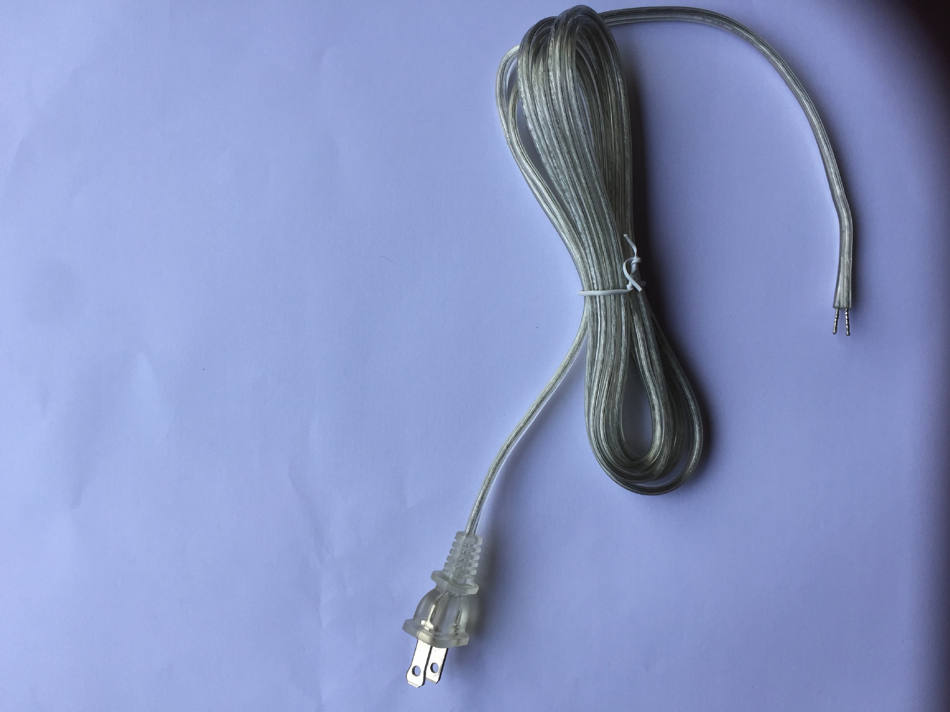 ul美规csa加拿大认证极性透明黑白棕色插头0.824m'm平方两芯扁线