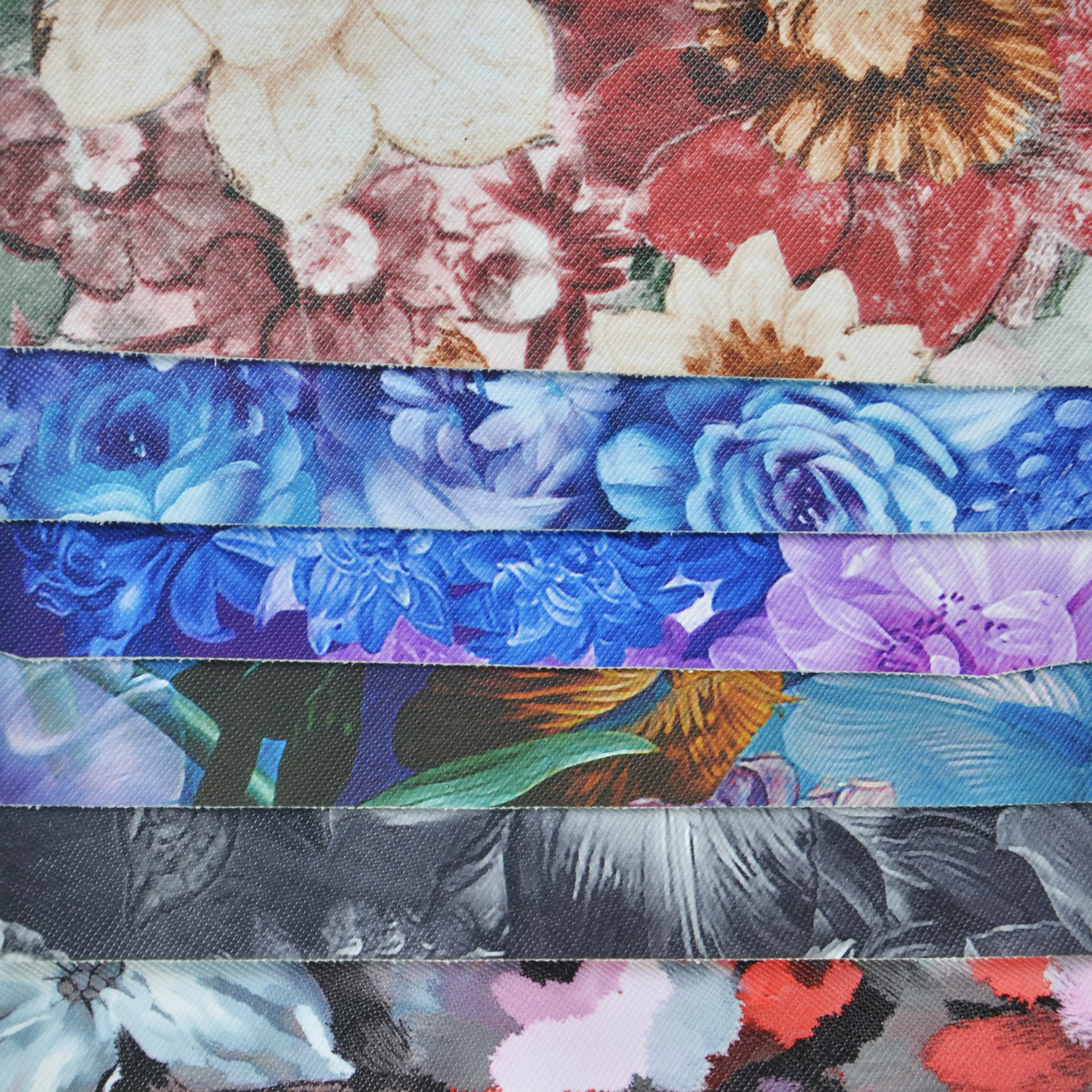 鼎茂皮革pvc印花皮革大花朵纹数码印花箱包合成人造革工厂dm-3527