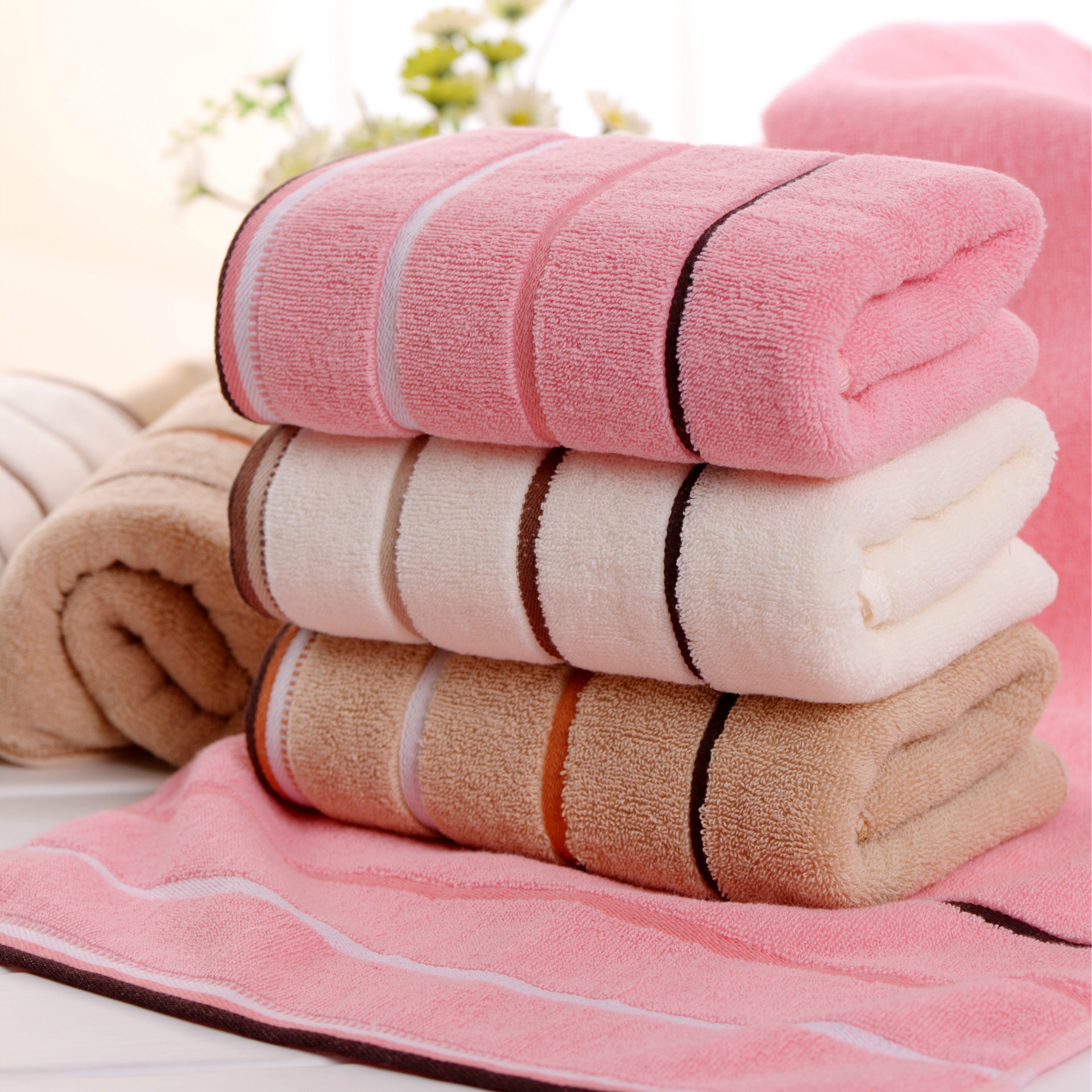 高阳厂家直销提花 缎档丝带 毛巾 纯棉 加厚吸水面巾巾 厂家直销