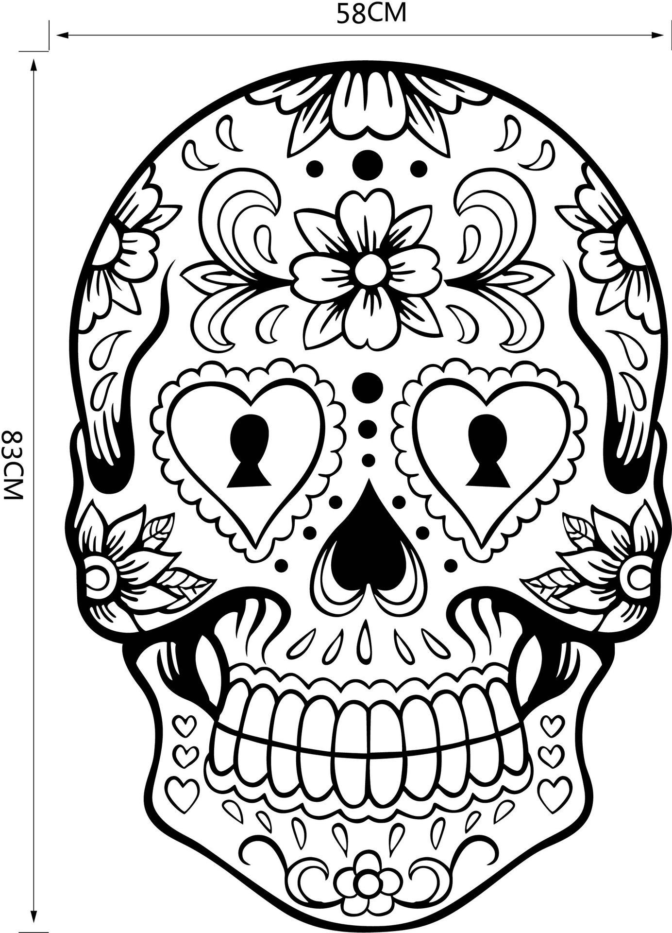 万圣骷髅头墙贴创意diy节庆装饰美化贴画pvc可移除防水贴批发代发