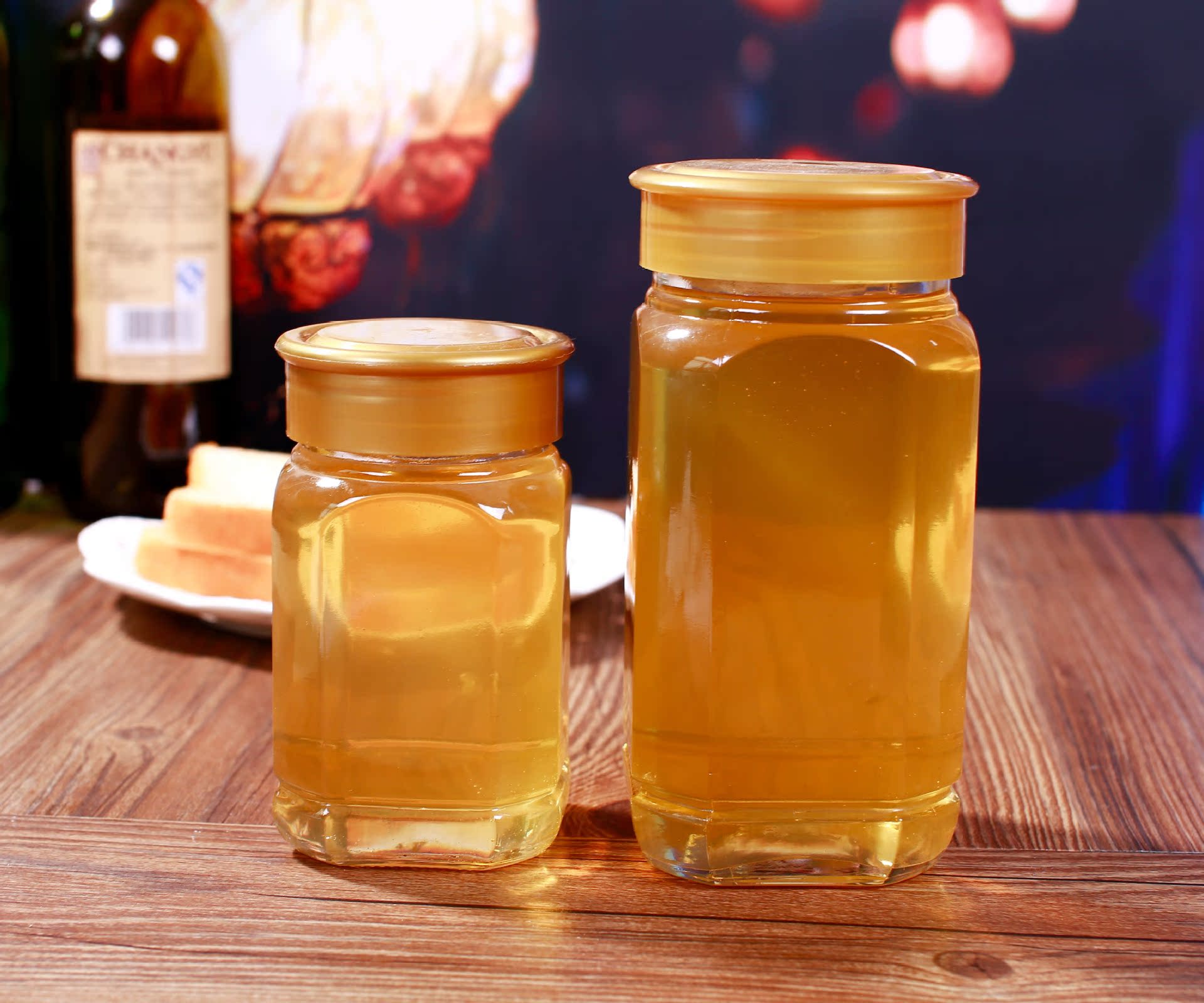 厂家批发500克-1000克八角蜂蜜瓶 储物罐 蜂蜜玻璃瓶