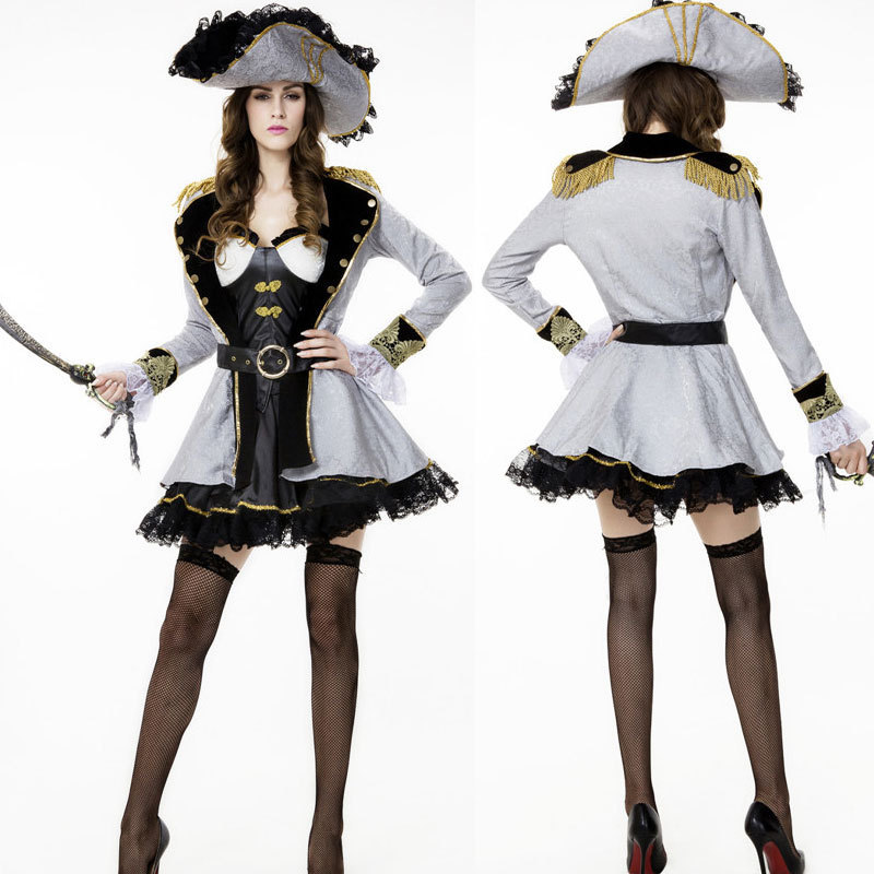万圣节海盗服装cosplay 成人女海盗角色扮演女王装游戏制服-阿里巴巴