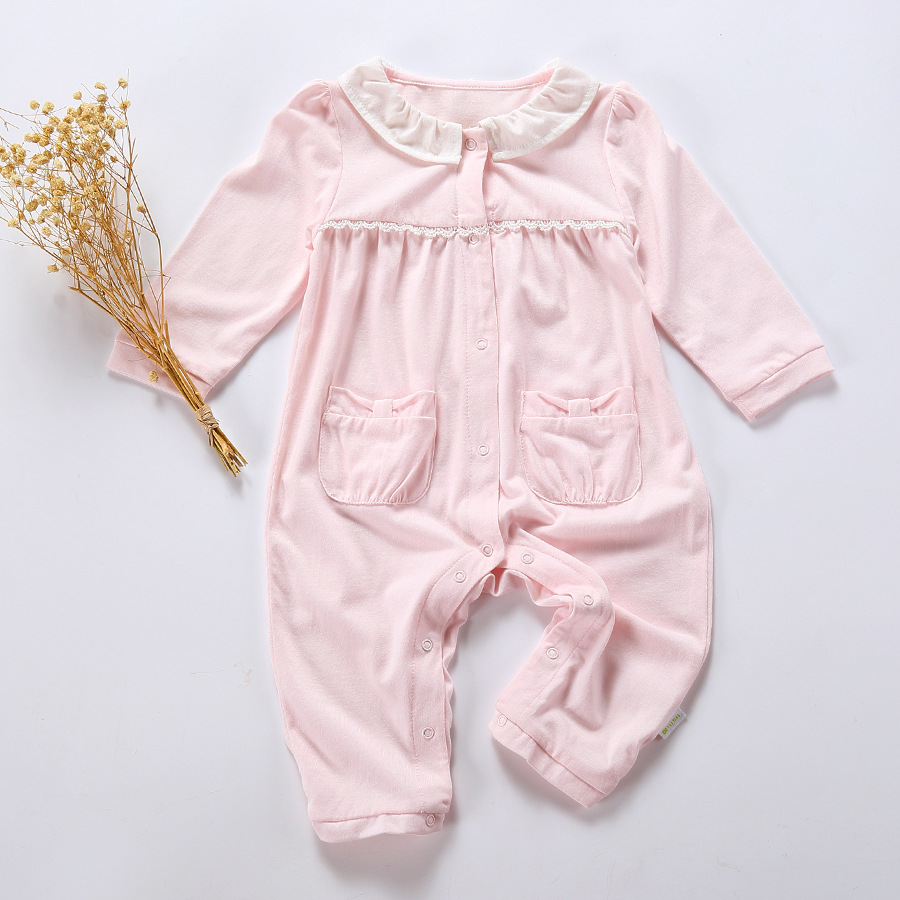 春秋新品哈衣 宝宝纯棉连体衣长袖 婴童外出服连身爬服 - 服装批发