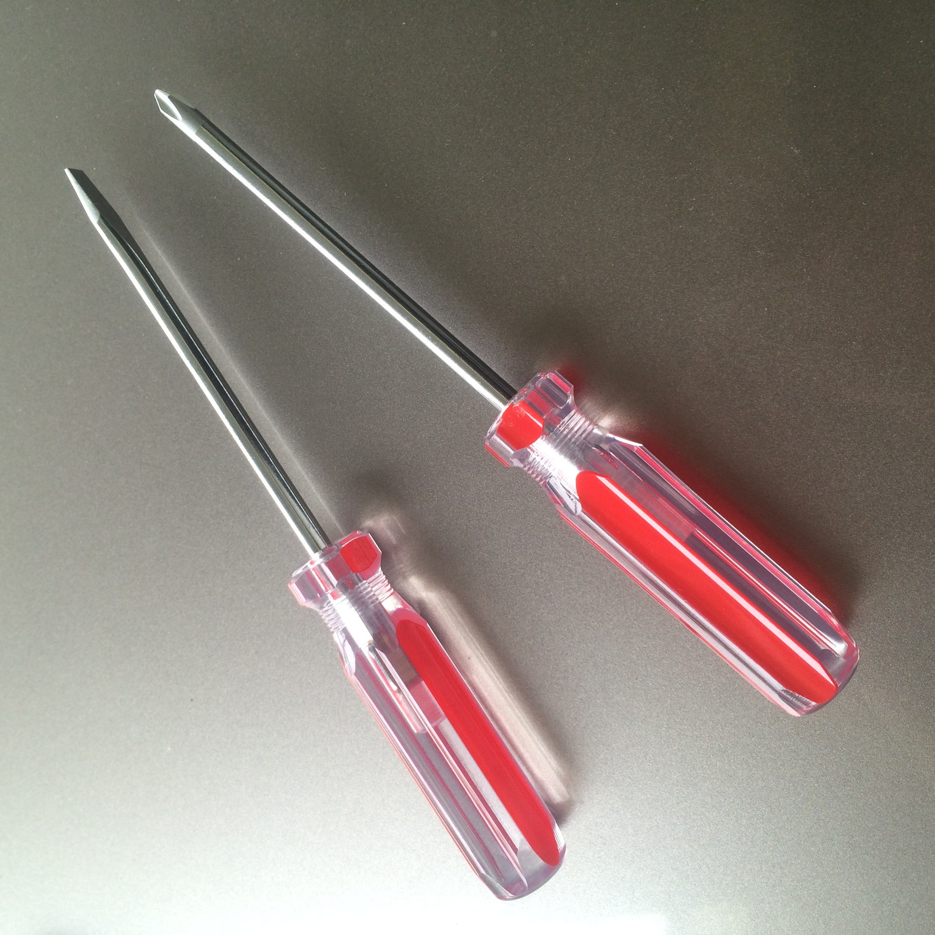 彩条透明手柄十字一字螺丝刀 彩条螺丝刀 双色单用螺丝起子