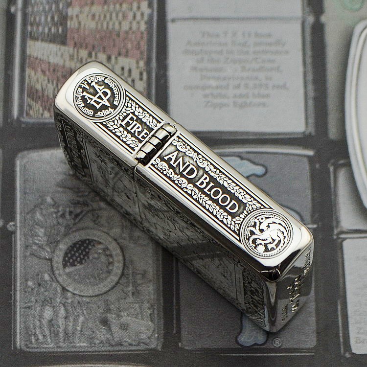 zippo 纯银五面精雕 冰与火之歌