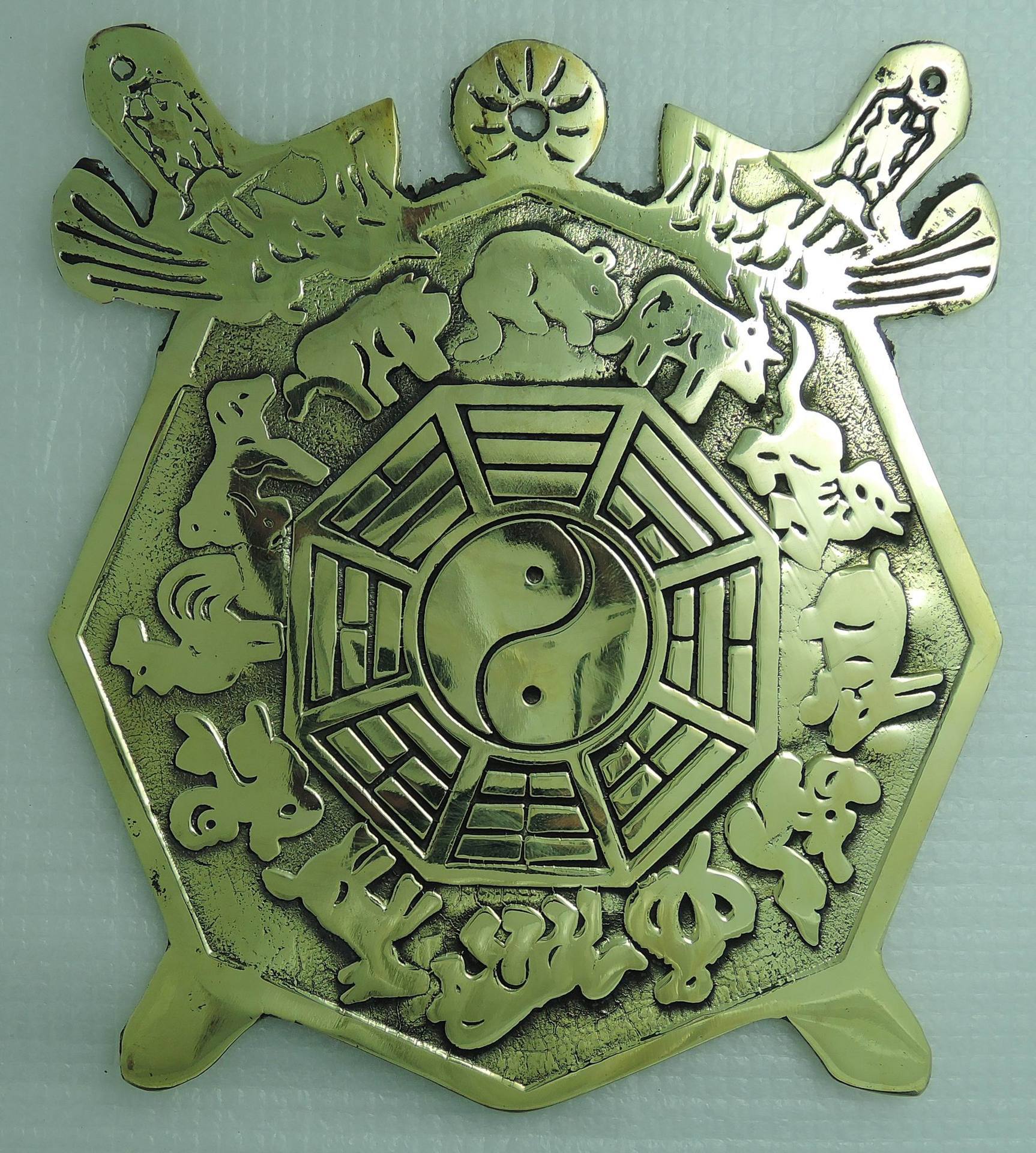 Factory Supply Zhonggong Craft All Copper Zodiac Bronze Ba Gua Mirror Factory Supply Wholesale