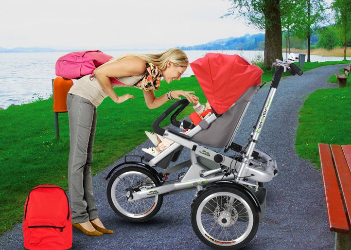 厂家直销母婴车可折叠三轮车亲子车母子车宝宝婴儿