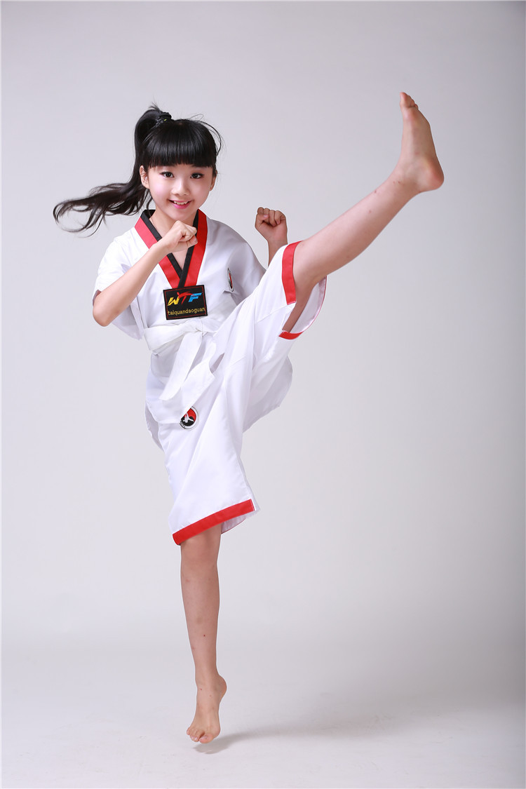 跆拳 道服成人儿童跆拳道服长袖纯棉男女跆