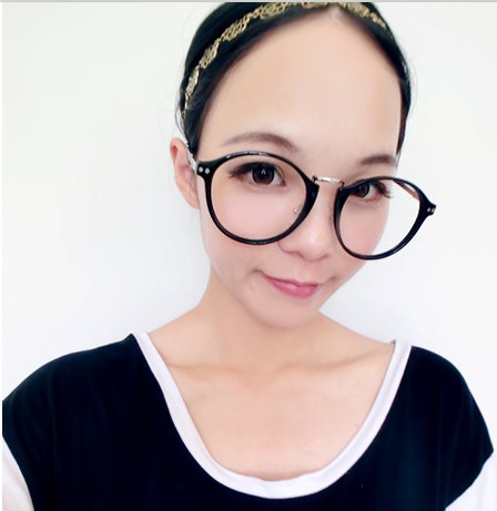 韩国复古小清新眼镜vintage圆形眼镜框小辣椒u型金属鼻梁眼镜738