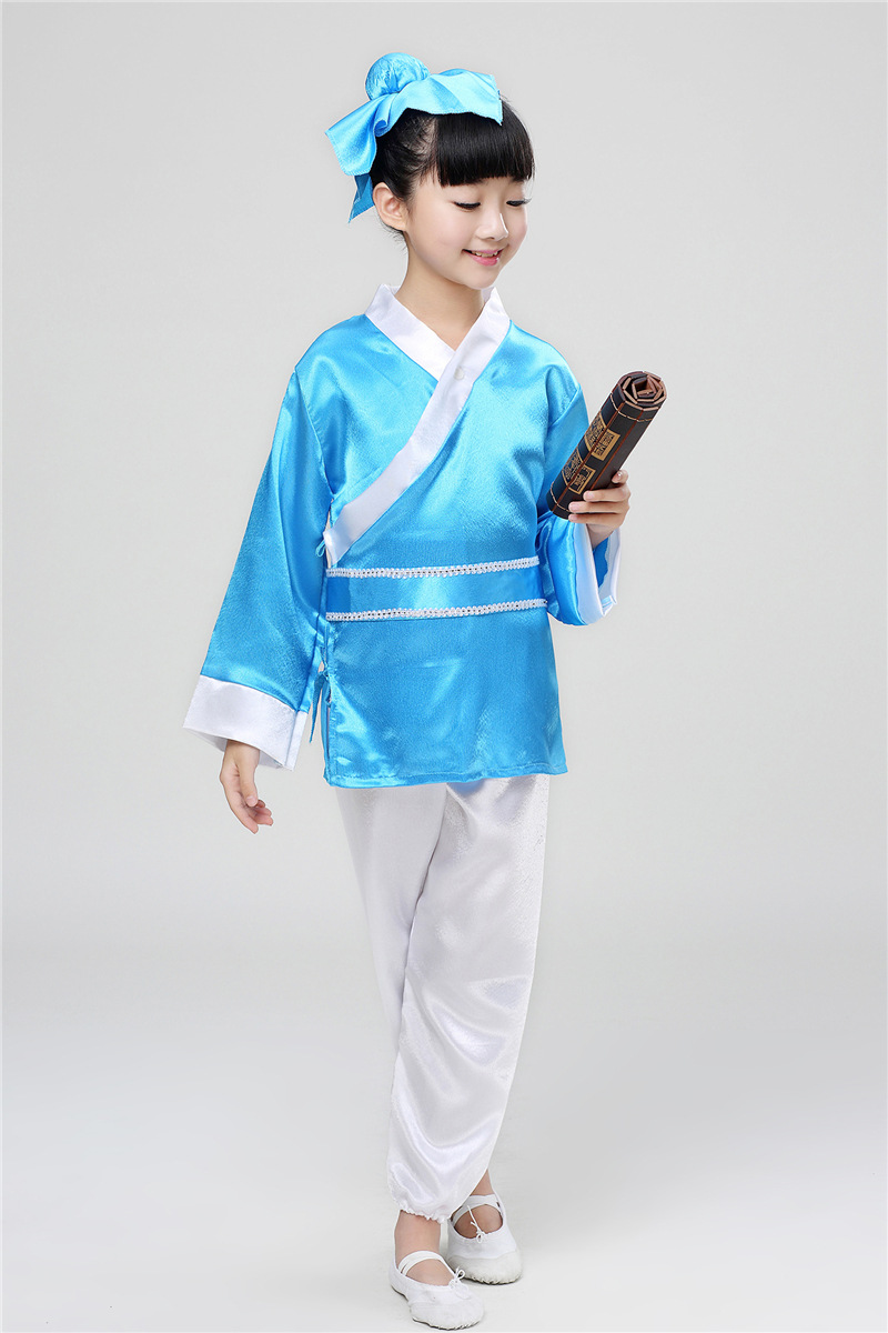 新款儿童书童表演服装国学服演出服古装汉服小学生三字经弟子规
