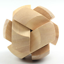 足球孔明锁锁儿童木质玩具智力解锁解环成人益智科教教具一件代发