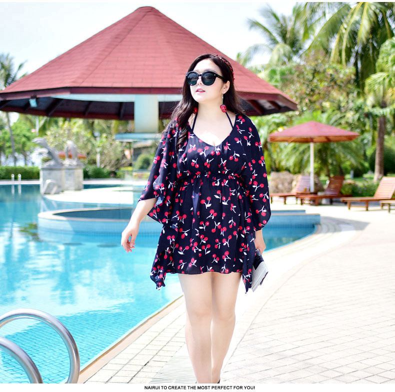 胖mm加肥肥婆大码性感钢托显瘦遮肚比基尼