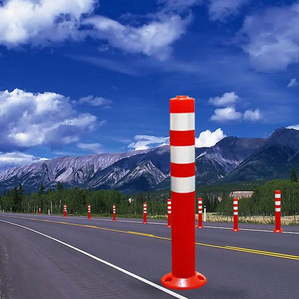 危险地段周边安装红白警示柱 反光塑料防撞柱交通设备