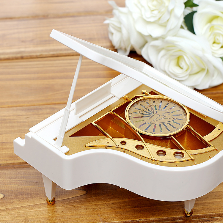 创意钢琴音乐盒 芭蕾舞旋转女孩八音盒 床头摆件 学生礼品工艺品