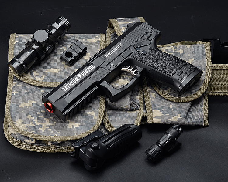 宜佳达mk23电动连发水弹枪合金手工漆仿真玩具手枪cs对战.