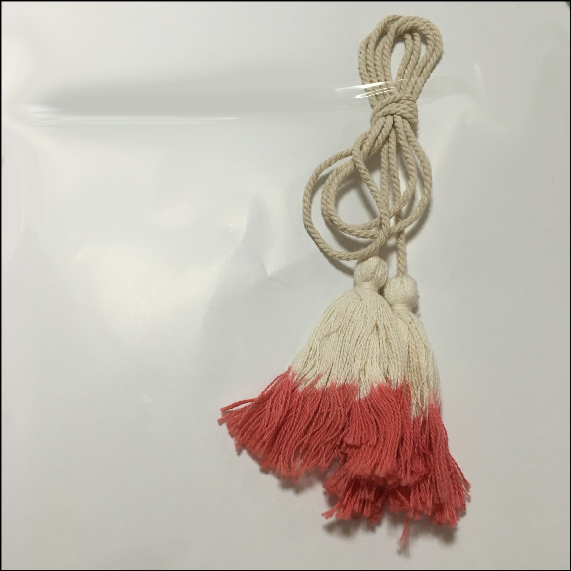 厂家直销黑色手工diy流苏绳子服装窗帘现货白色双头流苏绳批发