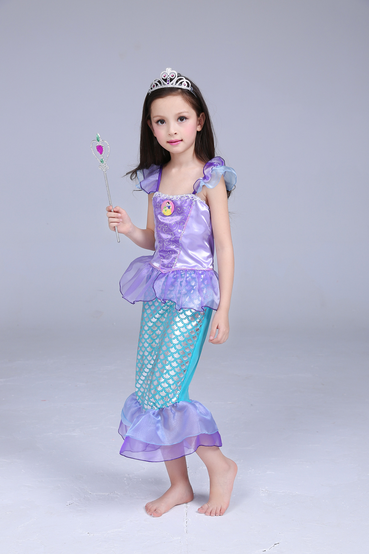 万圣节儿童美人鱼演出服女童人鱼公主cos-童表演服/舞蹈服