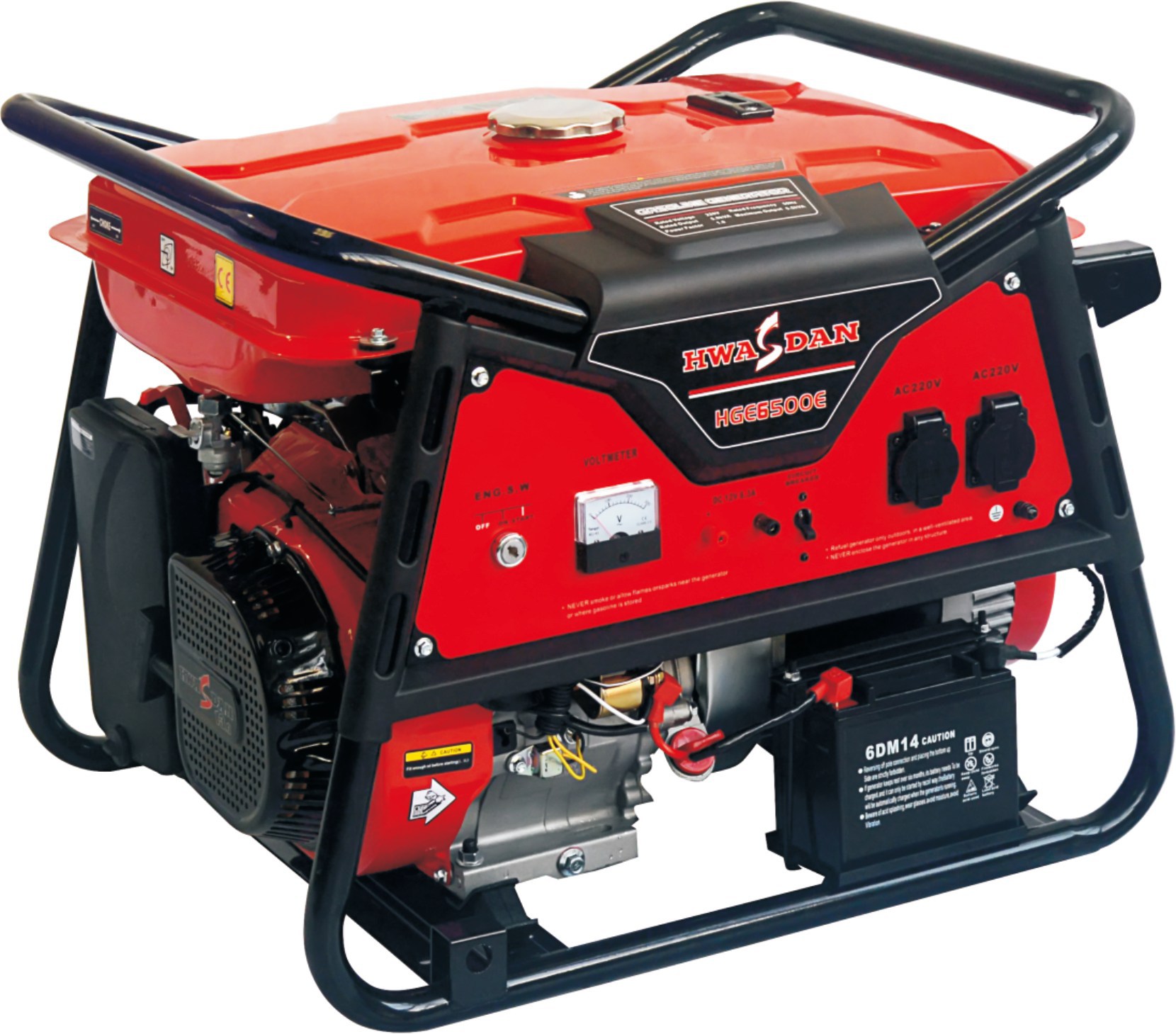 智矩机电供应华世丹hge6500(e)-v汽油发电机组 5.5kw