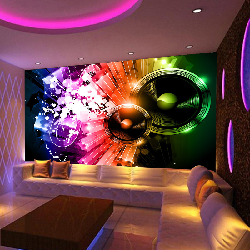 ktv3d大型壁画餐厅酒吧ktv墙纸沙发
