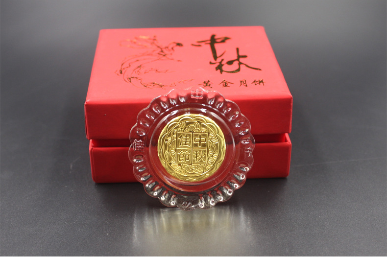 仿999黄金月饼批发 中秋黄金月饼送礼定制 黄金月饼一件代发