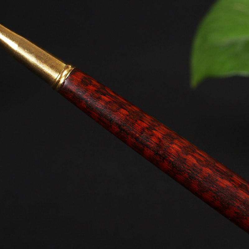 明慧工艺 蛇纹木满纹【烟斗】手把件 文玩