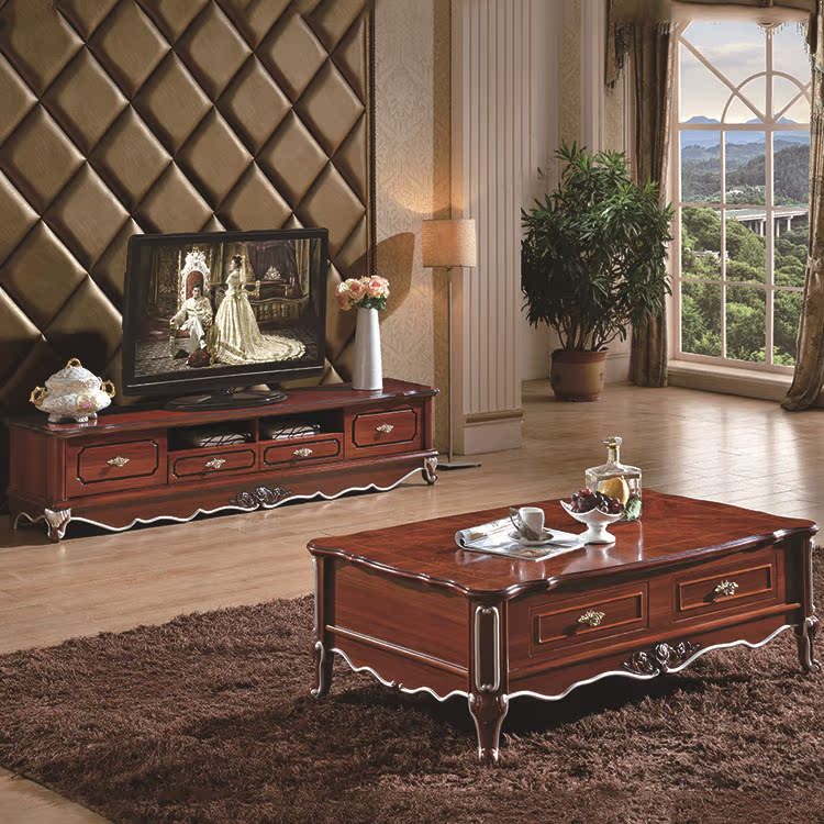 首页 家具 客厅家具 地柜 >【泰和】客厅欧式视听柜 电视机柜茶几组合