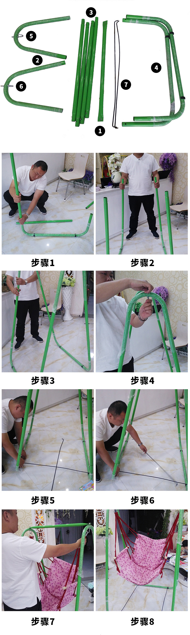 新款家用秋千吊椅 户外休闲秋千摇椅 成人秋千吊椅铁架厂家批发