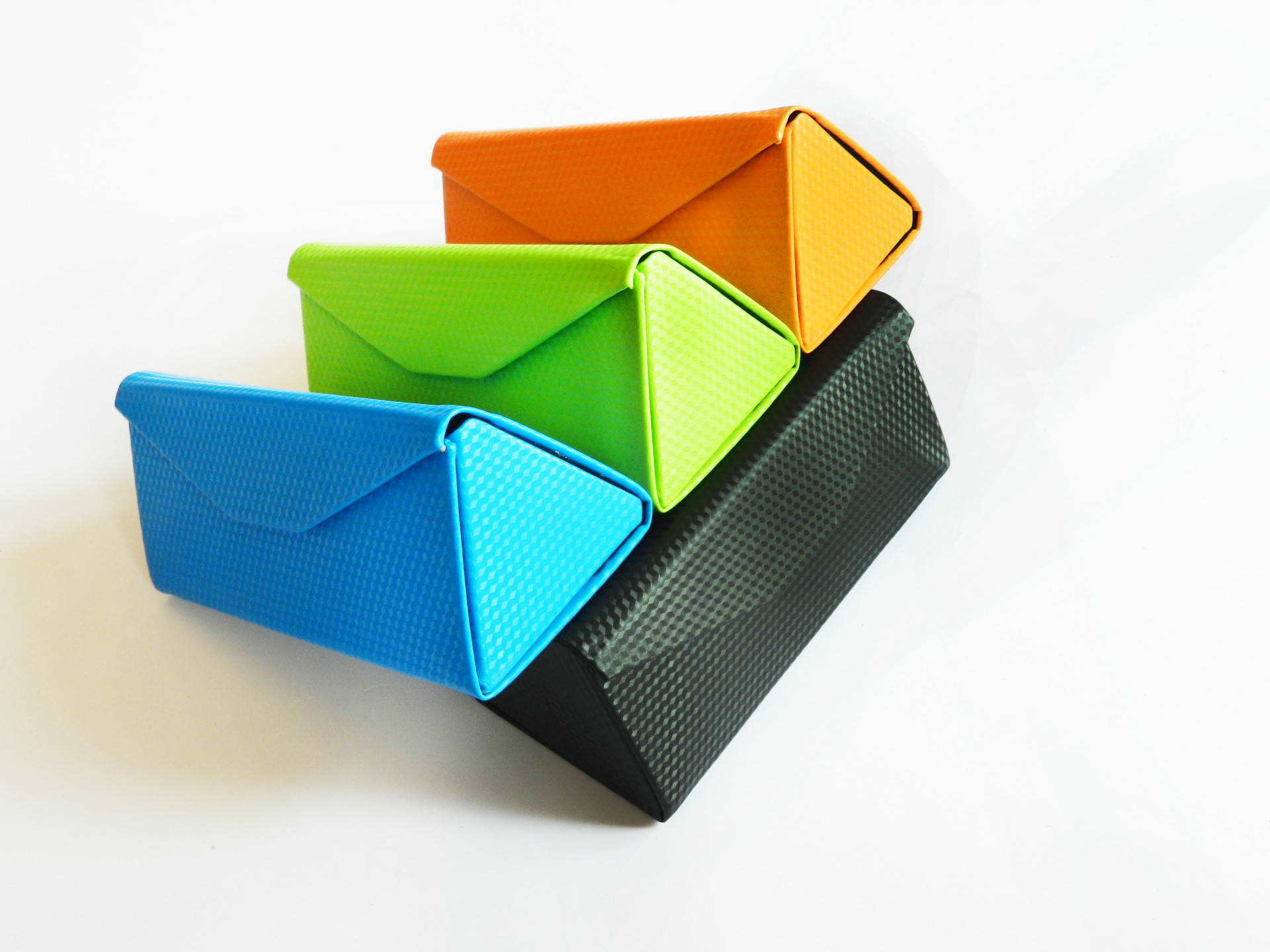 彩色折叠眼镜盒三角形手工眼镜盒