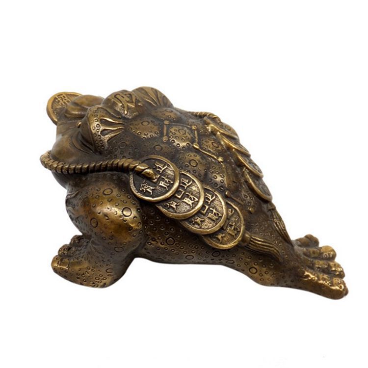 马上有钱三足纯铜金蟾 摆件 金蝉玄关装饰工艺开业礼品家居