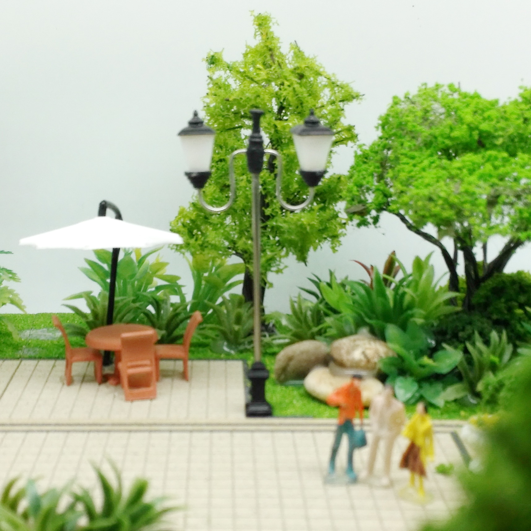 苔藓微景观摆件 建筑庭院路灯 沙盘模型材料配灯 精品b型/2