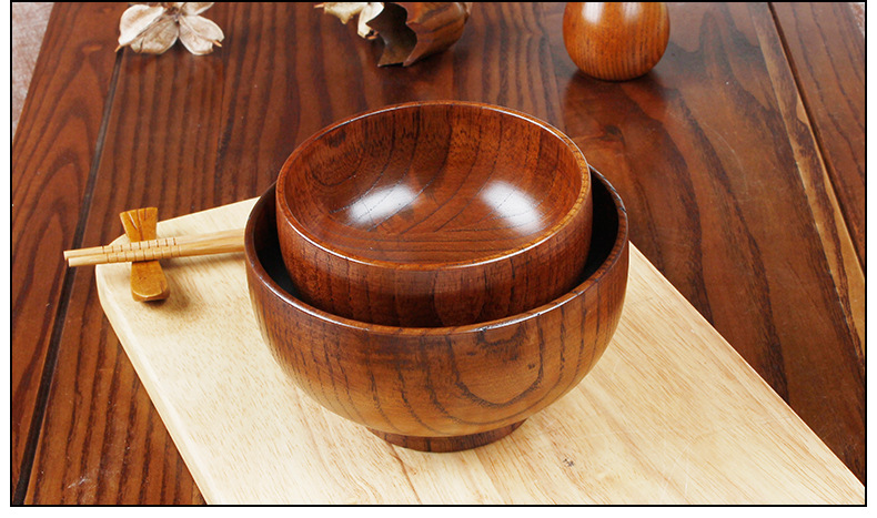 产地货源原木餐具饭碗面碗汤碗b级酸枣木日式木碗可印logo