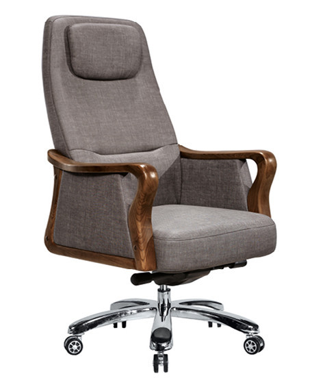 德润豪客灰色皮柔躺办公转椅盟