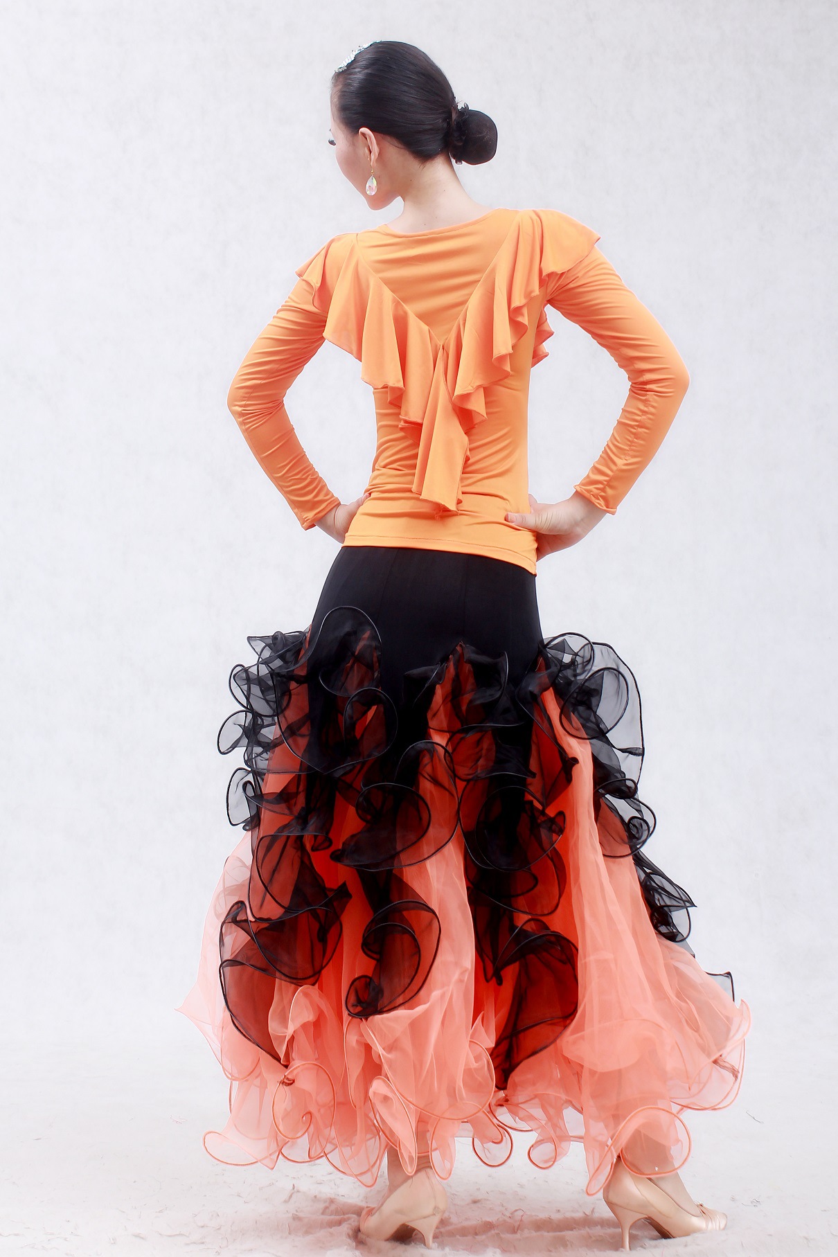 摩登舞大摆裙 国标舞裙 广场舞裙 舞蹈练习裙 摩登舞裙2016新款