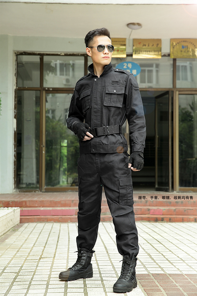 批发男春秋保安作训服套装户外军迷训练服定制多袋工作服印绣logo