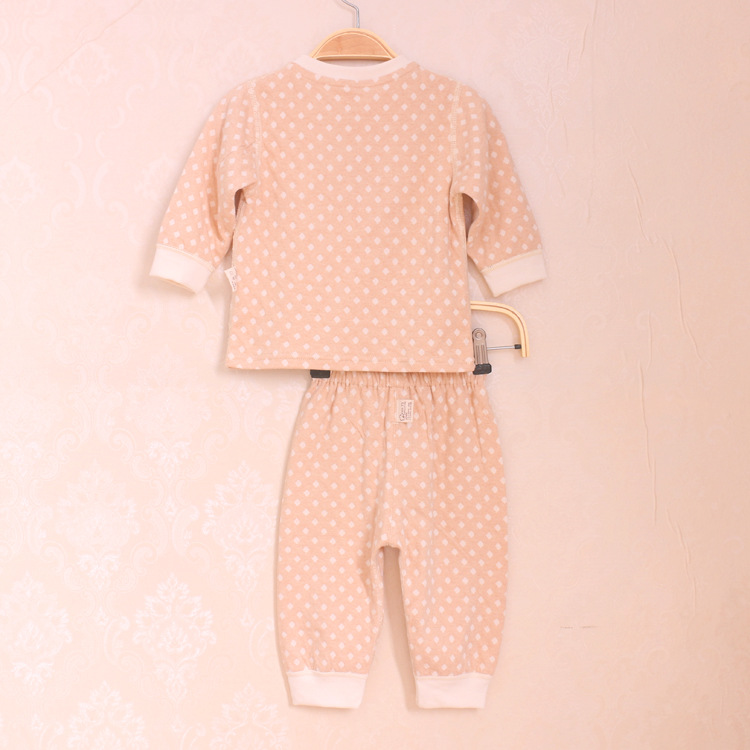 婴儿秋季套装彩棉婴幼儿无骨缝制企领开剑胸长袖宝宝2019新款热销