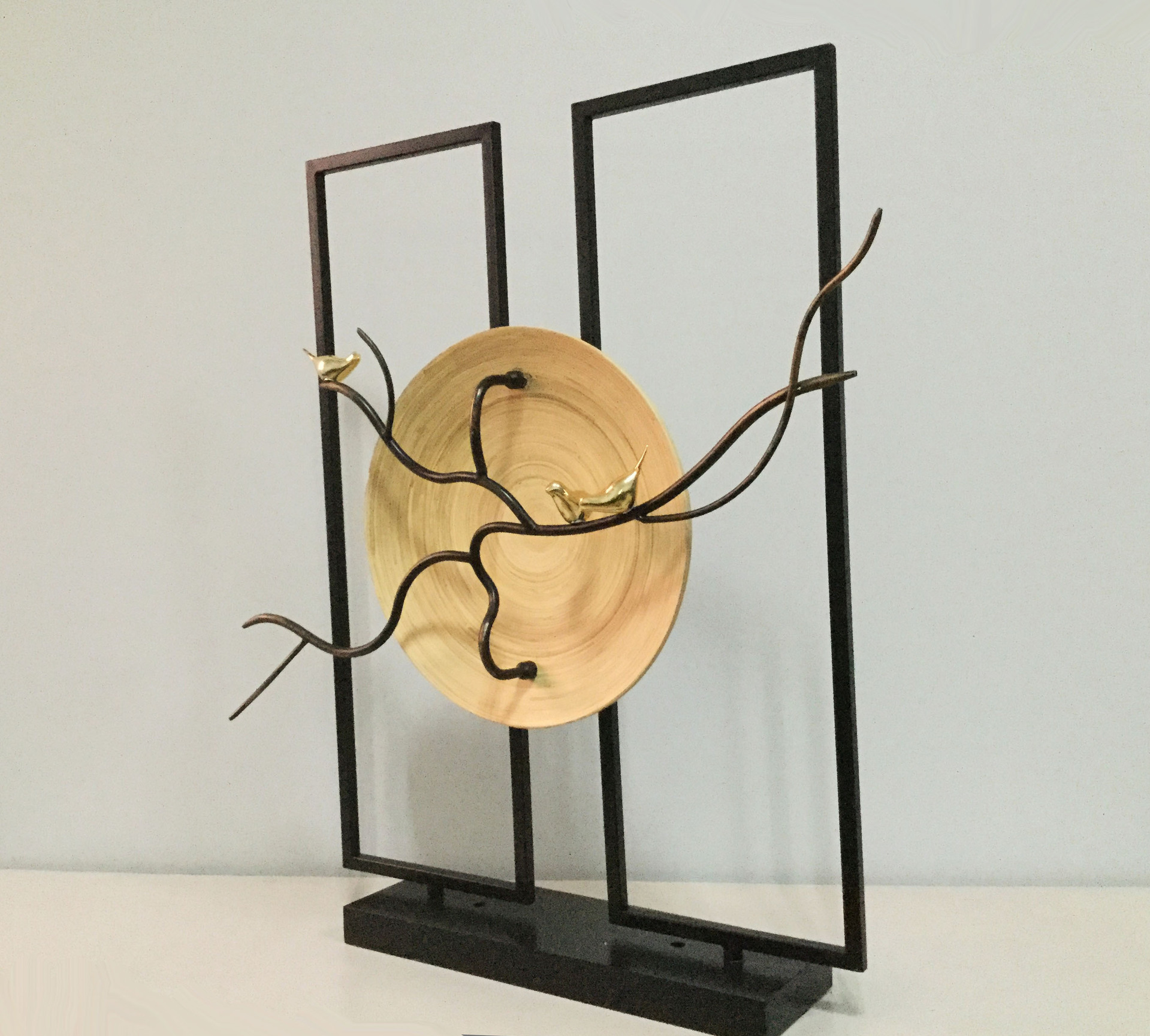 批发创意金属工艺品手工木艺装饰盘新中式铁艺玄关客厅件家居摆件