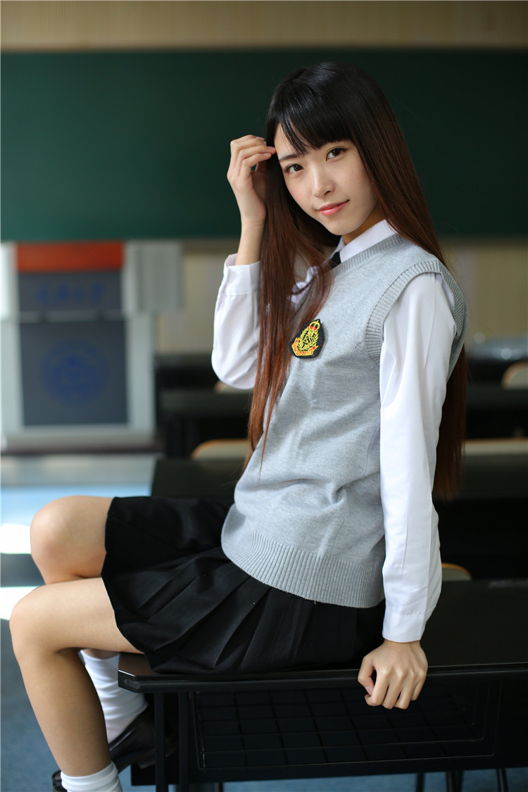 冬款学院派学生班服装韩版校服日本毛衣长袖白衬衫校服套装女款