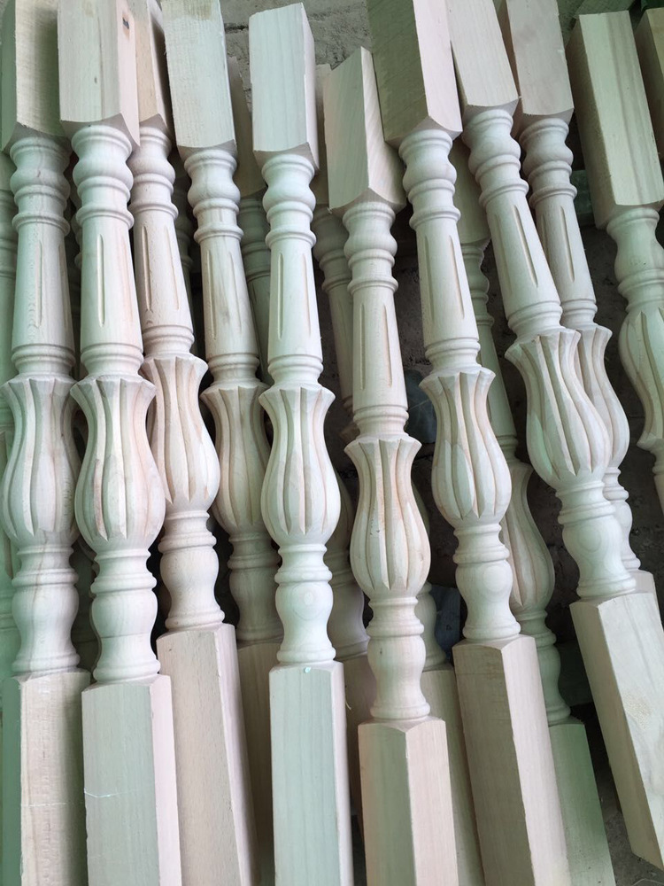 实木楼梯扶手室内实木楼梯定制欧式立柱楼梯飘窗栏杆护栏将军柱