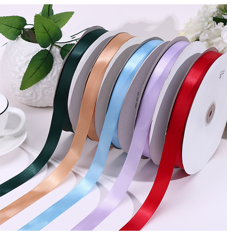 厂家直销 2cm双面纯色涤纶带 优质缎带雪纱带罗纹带批发