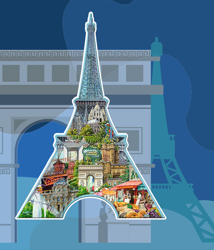 德国睿思拼图ravensburger异形拼图 960片埃菲尔铁塔161522玩具